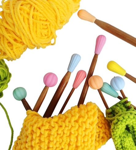 12 قطعة من سدادات إبرة الحياكة ذات الخرز الملون، واقيات نقاط الإبرة من السيليكون، واقيات علوية صغيرة لطيفة للحياكة، ملحقات وأدوات الحياكة، هدايا الحياكة in Kuwait