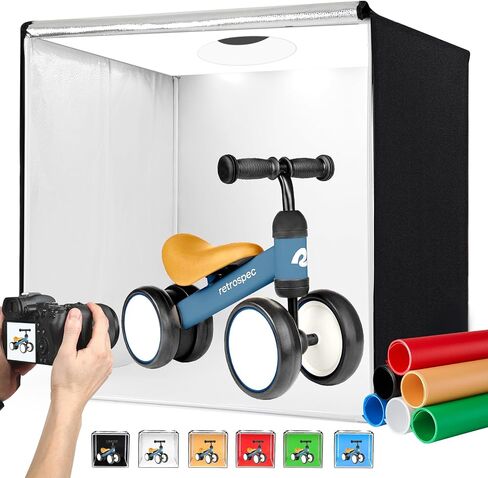 Portable Photo Studio Light Box,39x39 Inch 210 LED Large Photo Light Box with 3 Stepless Dimming Light Panels,4 Color Backdrops Photo Booth for Product Photography in Kuwait