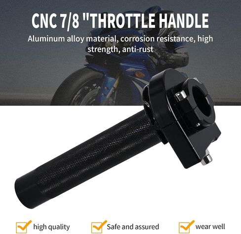 Motorcycle 7/8'' 22Mm Twist Throttle Accelerator Handlebar Handle Grips Replacement for Honda Kawasaki Suzuki Yamaha Silver in Saudi Arabia