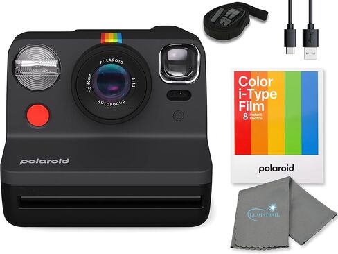 Polaroid Gen 2 Now I-Type Instant Film Camera - Red Bundle with 2 Color i-Type Film Pack (16 Instant Photos) and a Cleaning Cloth in Kuwait