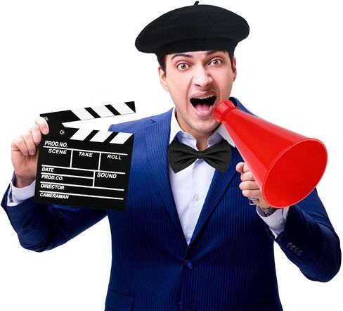 مجموعة أزياء مخرج كافوك تتضمن قبعة بيريه للمخرج وربطة عنق ولوح مكبر صوت لمجموعة حفلات الأفلام الليلية وحفلات أعياد الميلاد (Style2) in Kuwait