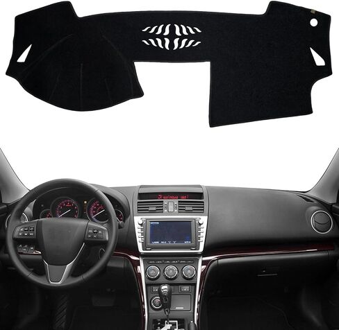 KEYOOG Dashboard Cover Dash Mat Fit for 2013-2009 Ma-zda 6 (for Left Hand Drive),Car Dash Board Mat Anti-Glare Carpet,Non-Slip Pad Sunshield Protector (Black) in Saudi Arabia