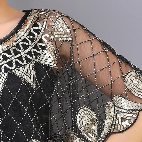 1920s شال ترتر مطرز مساء كيب بوليرو فلابر للنساء فستان سهرة حفلة تغطية يومية in Kuwait