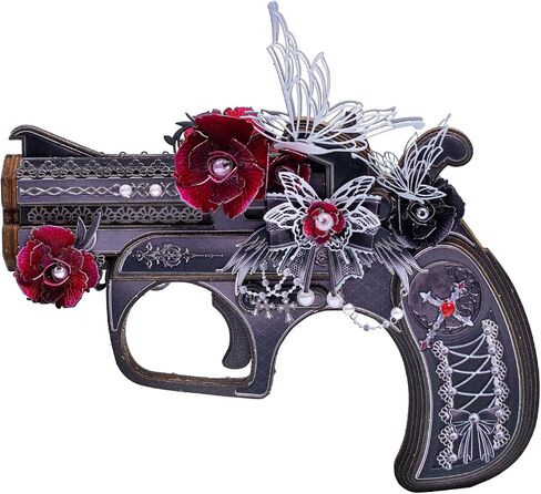 MU لغز خشبي للكبار لعبة بندقية Derringer-Obsidian Knight Defender الألغاز بناء، AK47 مسدس شريط مطاطي بندقية مسدس اللعب 3D مجموعات نموذج لغز معدني، مجموعات DIY عيد الميلاد هدايا عيد ميلاد ديكور مكتب in Saudi Arabia