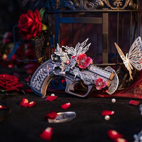 MU لغز خشبي للكبار لعبة بندقية Derringer-Obsidian Knight Defender الألغاز بناء، AK47 مسدس شريط مطاطي بندقية مسدس اللعب 3D مجموعات نموذج لغز معدني، مجموعات DIY عيد الميلاد هدايا عيد ميلاد ديكور مكتب in Saudi Arabia