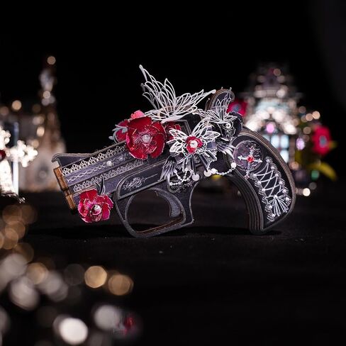 MU لغز خشبي للكبار لعبة بندقية Derringer-Obsidian Knight Defender الألغاز بناء، AK47 مسدس شريط مطاطي بندقية مسدس اللعب 3D مجموعات نموذج لغز معدني، مجموعات DIY عيد الميلاد هدايا عيد ميلاد ديكور مكتب in Saudi Arabia