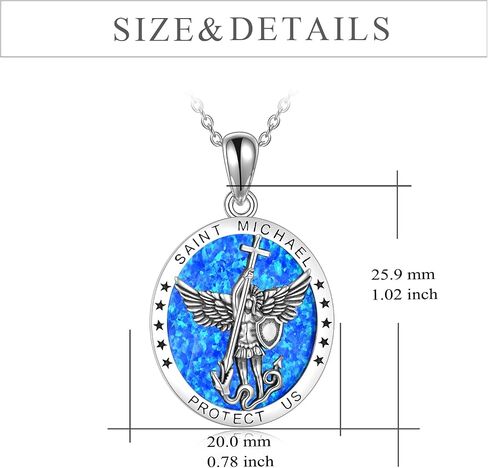 YFN Sterling Silver St Michael/St Christopher/Jesus/Virgin Mary Necklace for Men Women Catholic/Protector/Talisman Michael Archangel Medal Necklace Jewelry 18+2" in Saudi Arabia