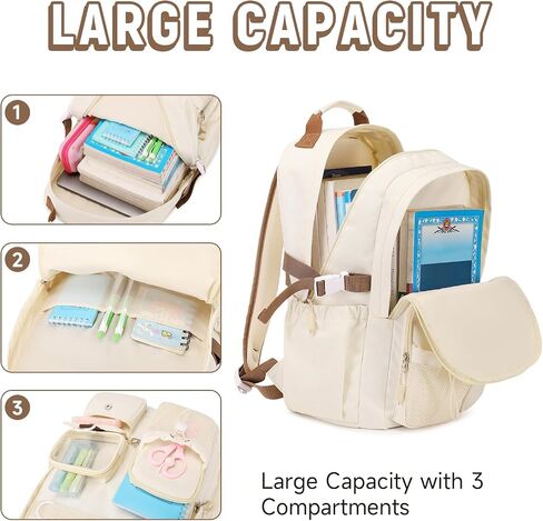 Teen Girls Backpack School Bags,Kids Backpack with Cute Plush Duck Pendent, Elementary Middle High School Students Bookbag, Outdoor Daypack for Girls in Saudi Arabia