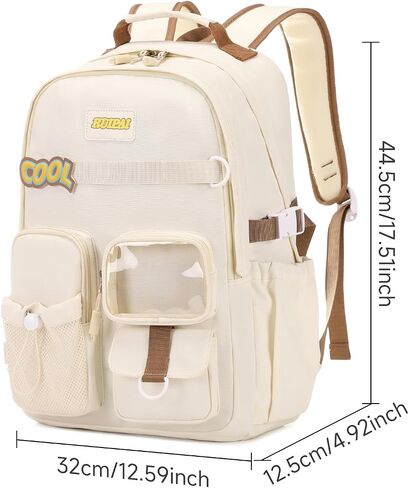 Teen Girls Backpack School Bags,Kids Backpack with Cute Plush Duck Pendent, Elementary Middle High School Students Bookbag, Outdoor Daypack for Girls in Saudi Arabia