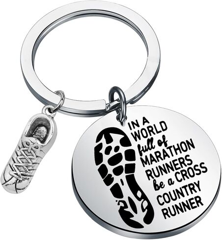 MYOSPARK Cross Country Runner هدية سلسلة مفاتيح عبر البلاد للجري سلسلة مفاتيح للجري هدية لمحبي المسار والميدان in Kuwait