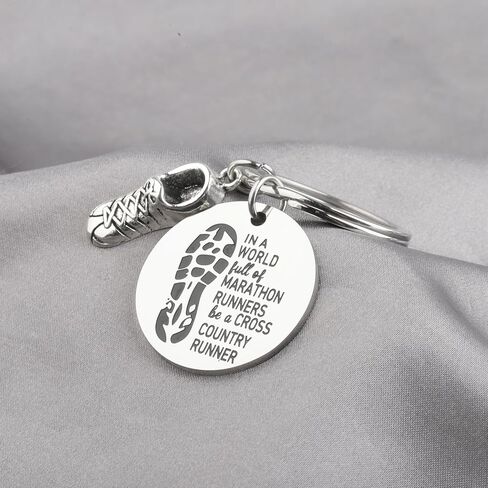 MYOSPARK Cross Country Runner هدية سلسلة مفاتيح عبر البلاد للجري سلسلة مفاتيح للجري هدية لمحبي المسار والميدان in Kuwait