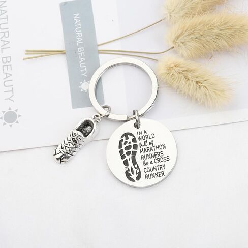 MYOSPARK Cross Country Runner هدية سلسلة مفاتيح عبر البلاد للجري سلسلة مفاتيح للجري هدية لمحبي المسار والميدان in Kuwait