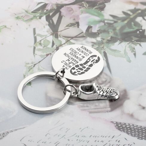 MYOSPARK Cross Country Runner هدية سلسلة مفاتيح عبر البلاد للجري سلسلة مفاتيح للجري هدية لمحبي المسار والميدان in Kuwait