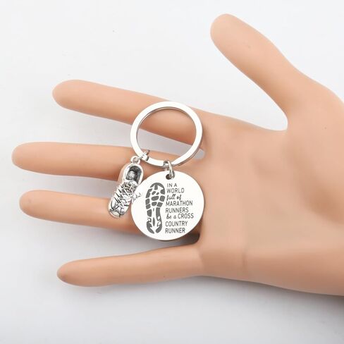 MYOSPARK Cross Country Runner هدية سلسلة مفاتيح عبر البلاد للجري سلسلة مفاتيح للجري هدية لمحبي المسار والميدان in Kuwait