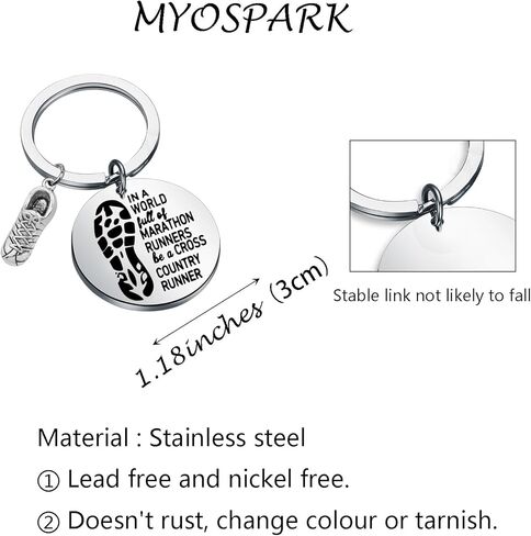 MYOSPARK Cross Country Runner هدية سلسلة مفاتيح عبر البلاد للجري سلسلة مفاتيح للجري هدية لمحبي المسار والميدان in Kuwait