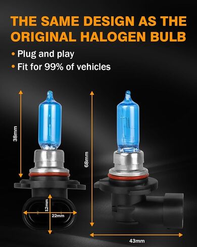 For Honda Civic 2016 2017 2018 2019 2020 Light Bulbs High Performance Halogen Headlight Bulbs 9005 High Beam+H11 Low Beam, Super Bright Front Light Car Replacement Bulb Combo, 4PCS in Saudi Arabia
