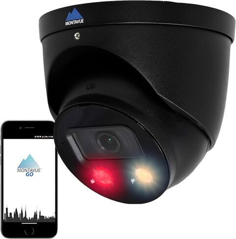 Montavue UltraHD 4K 8MP IP PoE Turret Security Camera, 3840x2160, IP67 Weatherproof, 100ft IR Night Vision, MicroSD Recordable up to 256GB, Built-in Mic, IVS, Motion Detection, 100ft Cat5e Cable in Saudi Arabia