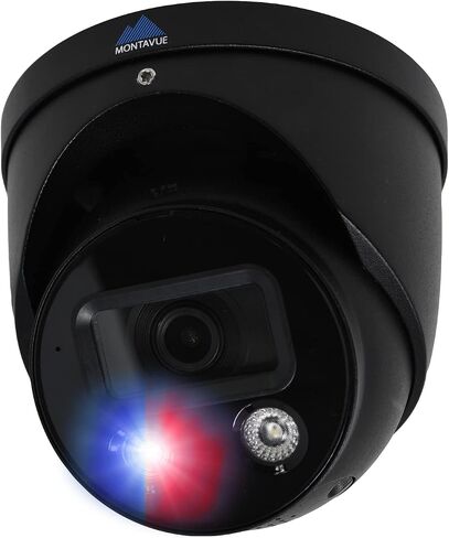 Montavue UltraHD 4K 8MP IP PoE Turret Security Camera, 3840x2160, IP67 Weatherproof, 100ft IR Night Vision, MicroSD Recordable up to 256GB, Built-in Mic, IVS, Motion Detection, 100ft Cat5e Cable in Saudi Arabia