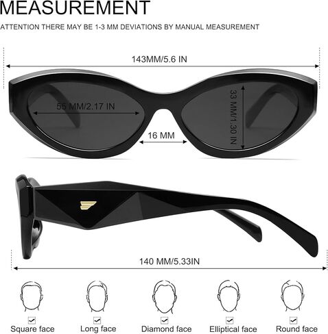 VANLINKER Trendy Small Polarized Cat Eye Sunglasses for Women Thick Oval Shades VL9777 in Saudi Arabia