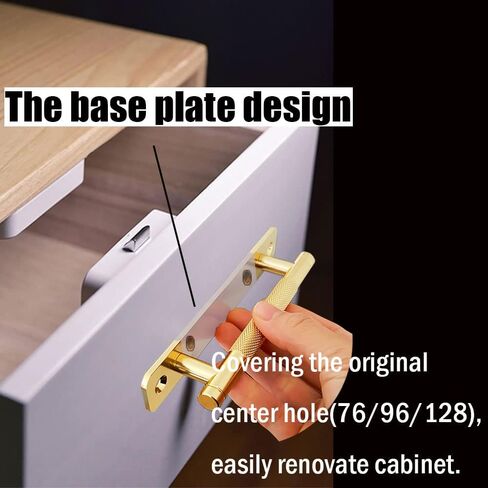12 Pack 5 Inch 128 mm Gold Barrel Knurled Cabinet Handles with Base Plate Aluminum Cabinet Pulls for Drawer Sliding Door Charcuterie Board Gold Drawer Handles Drill&Punch Free in Kuwait