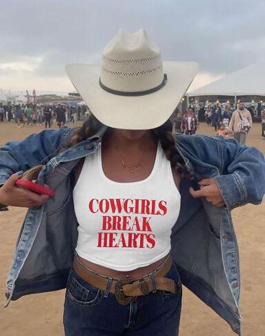 Cowgirls Tank Top Western Shirts - Women Country Concert Crop Top Cowboy Graphic Cami Shirt Casual Summer Y2K Top in Saudi Arabia