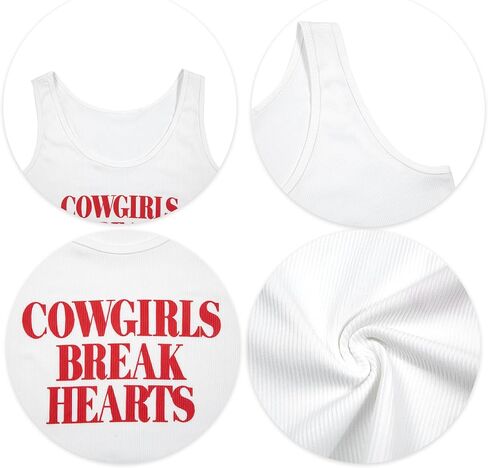 Cowgirls Tank Top Western Shirts - Women Country Concert Crop Top Cowboy Graphic Cami Shirt Casual Summer Y2K Top in Saudi Arabia