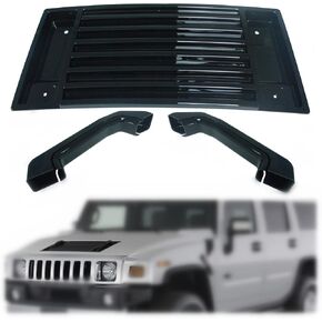 Hood Deck Ve-nt Panel Handle Cover Trim For 2003-2009 Hum-mer H2 Gloss Black