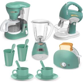 Kitchen Appliances Toys, Toy Kitchen Set for Kids Play Kitchen Accessories Set, Blender, Coffee Maker Machine, Mixer and Toaster,Gift for Kids Ages 3+