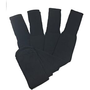 C&A COLLECTION Mens Big and Tall Sports Tube Socks Long Over the Calf - 24 inch (4 Pairs) (BLACK)