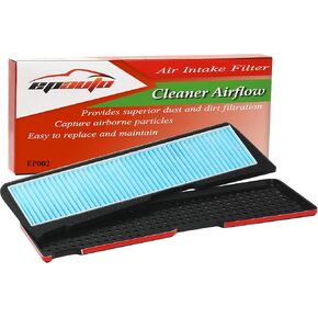 EPAuto Air Intake Filter + Grille Cover Replacement for Tesla Model 3 (2021-2023) / External Air Inlet Vent Compatiable, 12.5''L x 3.75''W