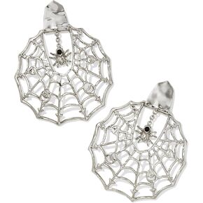 Kendra Scott Women's Spider Web Statement Earrings Silver Black Crystal One Size