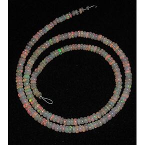AAA Ethiopian Opal Smooth Rondelle loose gemstone Beads 3-6mm 16"inches