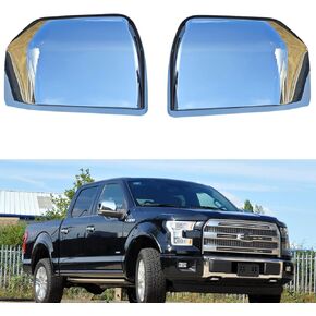 غطاء غطاء مرآة نصف سحب للباب الخارجي لملحقات Ford 2015-2020 F150 - كروم، أسود لامع، أبيض أكسفورد - بلاستيك ABS، OEM - غطاء غطاء مرآة جانبية مع مشابك (أبيض أكسفورد)