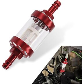 1 Pack Motorcycle Fuel Filter, Disassemble Design, 1.1" x 3.46" x 0.31" MTG-6599 Thickened Vehicle Oil Cup, High Efficiency Filtration Function, Universal for Most Cars (Red)