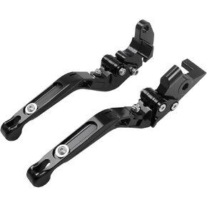 Motorcycle Foldable Brake Clutch Levers Adjustable Aluminum Handlebar Lever Replacement for Yamaha YZF R7 2021 2022 2023 2024 ﻿ (Black)