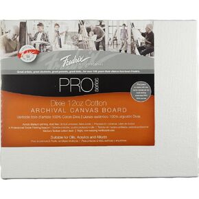 Fredrix PRO Series Archival Cotton Canvas Board, 8" x 10", White
