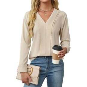 BMJL Womens Dressy Casual Blouses Business Work Tops Fall Long Sleeve Shirts 2024