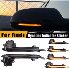 Hacreyatu Dynamic Led Side Mirror Turn Signal Light Indicator Blinker For Audi A3 8P B8.5 A4 A5 S5 RS3 RS4 RS5 (Yellow)