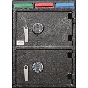 Templeton Standard Depository Drop Safe & Lock Box, Electronic Multi-User Keypad Combination Lock with Key Backup, Anti Fishing Security, 1.5 CBF Black
