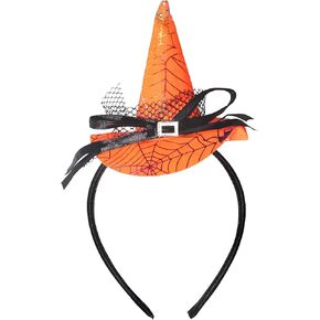 Halloween Headbands for Women Kids Witch Hat Hairbands Spiderweb Witch Hair Hoop