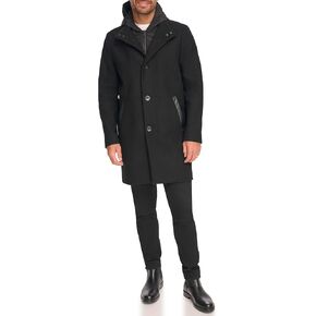 Kenneth Cole Men's Melton Walker with Pu Trim and Hooded Bib