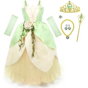 Princess Costume for Girls Fancy Fairy Halloween Party Dress Up Toddler Baby Tale Role Play Green Dress