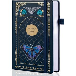 TIEFOSSI Butterfly Journals for Women Men, College Ruled Journals for Writing, Lay Flat Notebook,320 Numbered Pages A5 Journaling