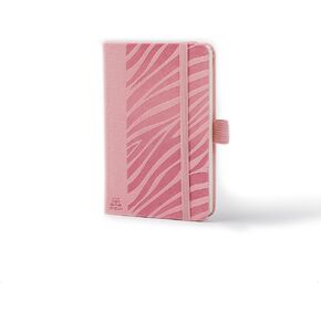 HUSAN Journal Notebook Pocket Size - Leather Hardcover Thick Paper, Lined Grid Blank Page 128 Pages, 3.5" x 5.5", Pink + Aqua Blue, Pack of 2