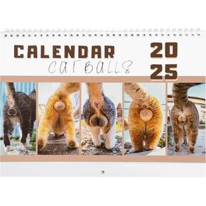 2025 Wall Calendar, 12 Monthly Funny Cats Calendar, Hangable Wall Calendars, 9.84" x 15.04"(Open), Funny Wall Art Gag Humor Gift 2025 Calendar for Friends, White Elephant Gift, Xmas Christmas Gift