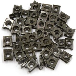 uxcell 50 Pcs Dark Green Universal Metal M6x1.0 U Nuts Fairing Clip Speed Fastener Replacement for Motorcycle