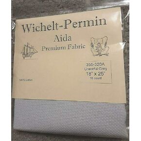 Wichelt Permin Premium AIDA Cross Stitch Fabric 16 Count Graceful Grey 18" x 25"