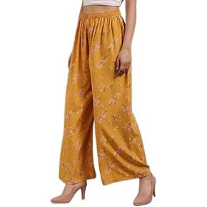 Women’s Regular Fit Floral Design Multicolor Crepe Palazzos – Stylish & Comfortable Wide-Leg Pants for Casual & Ethnic Wear