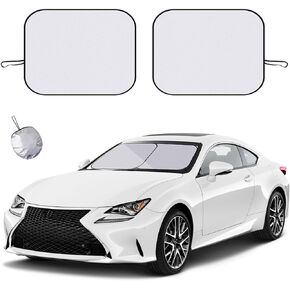 2PCS Car Windshield Sun Shade, 28"×31" Auto Windshield Reflector Sunshade Block Heat, Sun & UV Ray, Foldable Sun Visor Protector to Keep Your Vehicle Cool, Car Accessories