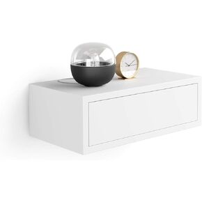 Mobili Fiver, Riccardo Floating nightstand, Rustic Oak, 17.7" x 9.8" x 6.1 ", Laminate-Finished, Modern Bedside Table, End Table, Italian Furniture